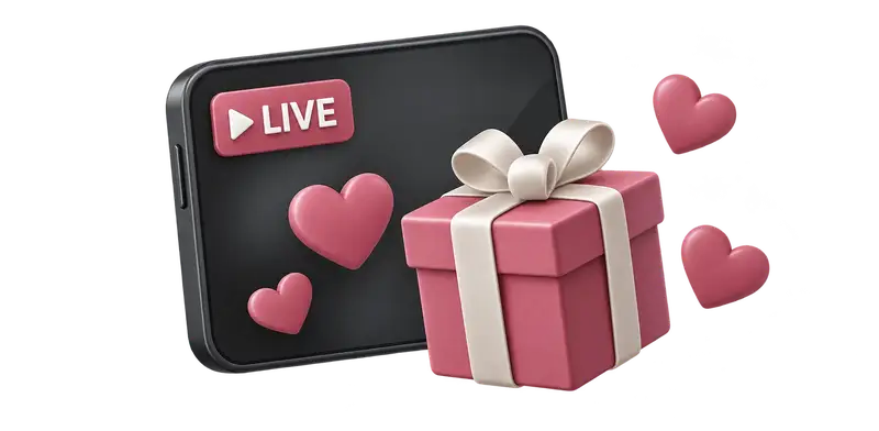 Live stream gifts and hearts